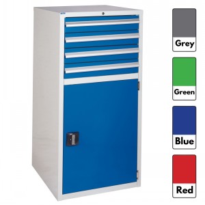 Euroslide Storage Cabinet 4 Drawer & Cupboard 1200mm